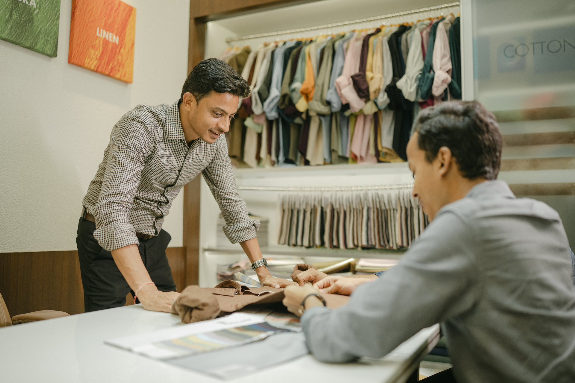 Priyalaxmi showroom — linen and cotton library